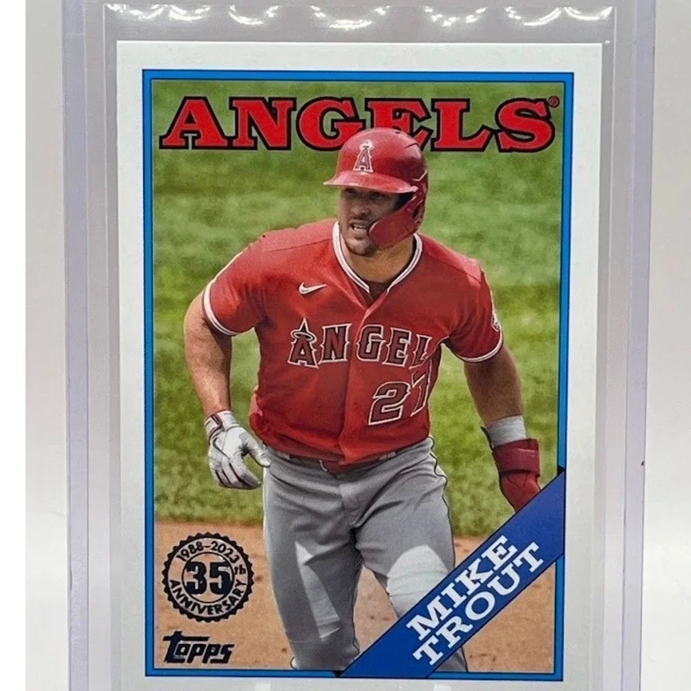 Mike Trout 1988 Topps 35th Anniversary Blue Border 2023 Topps Los Angeles Angels